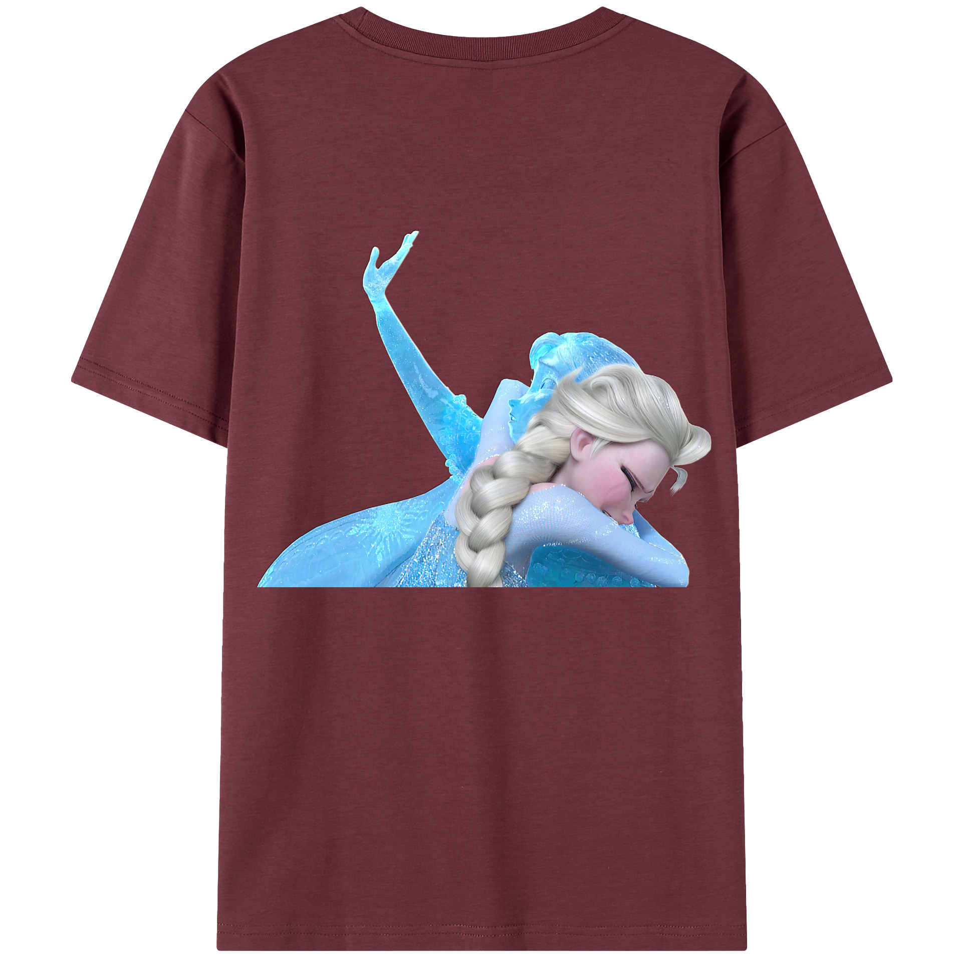 （画像用） アナと雪の女王 アンナ エルサ Frozen Anna Elsa 綿100％半袖Tシャツ（背面プリント）